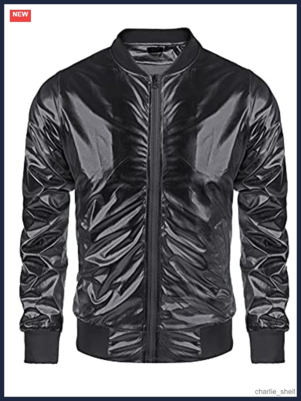 COOFANDY Mens Metallic Bomber Jacket 70s Disco Party Costume Varsity
